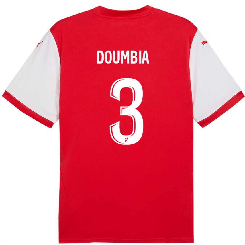 Kinder Fußball Kamory Doumbia #3 Rot Weiß Heimtrikot Trikot 2024/25 T-Shirt Luxemburg