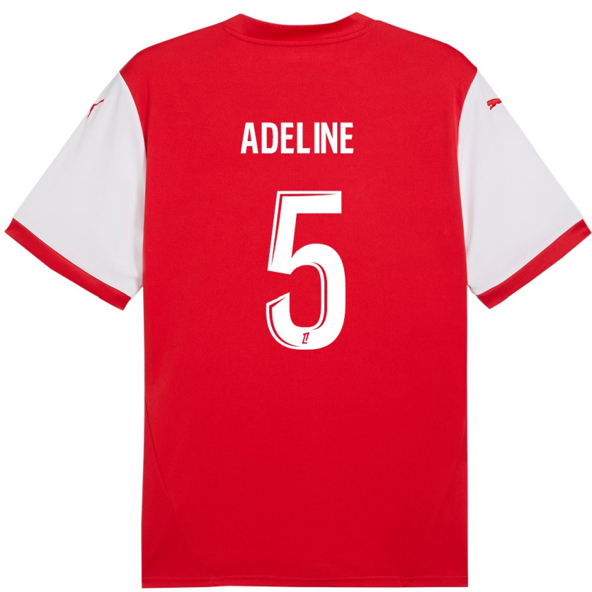 Kinder Fußball Martin Adeline #5 Rot Weiß Heimtrikot Trikot 2024/25 T-Shirt Luxemburg