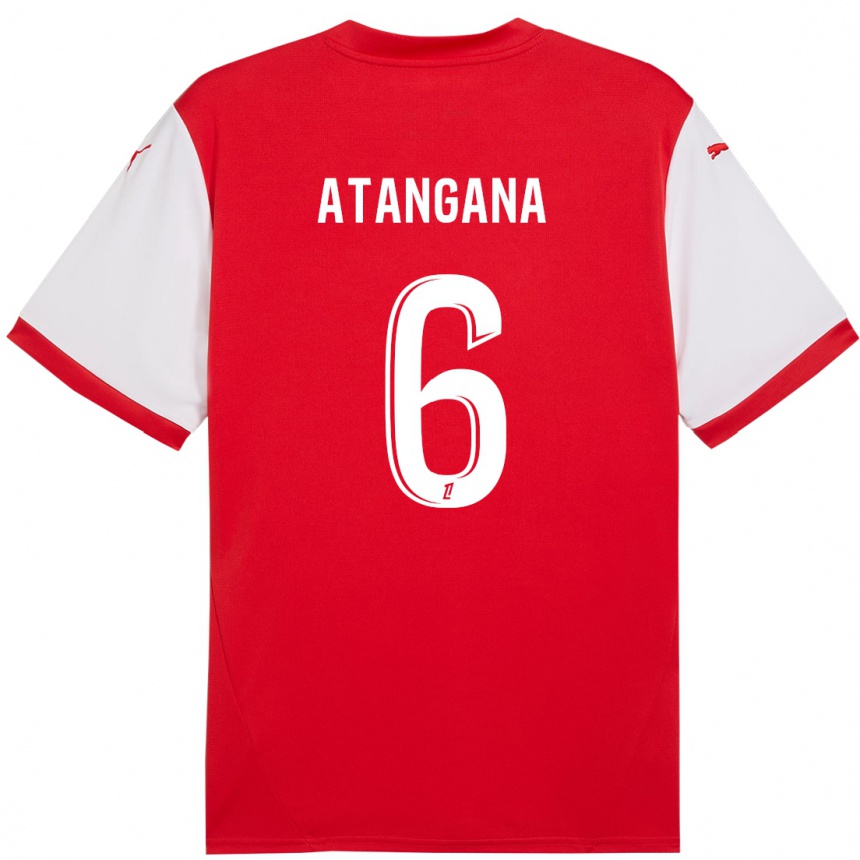 Kinder Fußball Valentin Atangana Edoa #6 Rot Weiß Heimtrikot Trikot 2024/25 T-Shirt Luxemburg