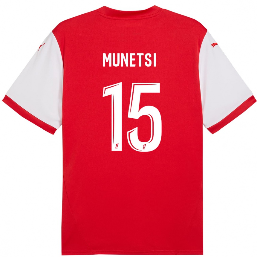 Kinder Fußball Marshall Munetsi #15 Rot Weiß Heimtrikot Trikot 2024/25 T-Shirt Luxemburg