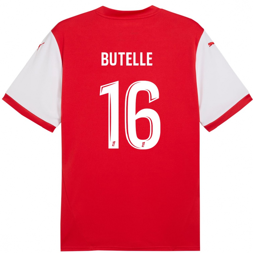 Kinder Fußball Ludovic Butelle #16 Rot Weiß Heimtrikot Trikot 2024/25 T-Shirt Luxemburg