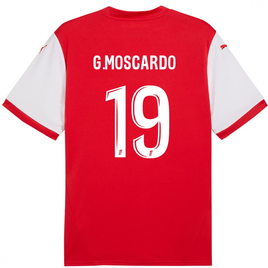 Kinder Fußball Gabriel Moscardo #19 Rot Weiß Heimtrikot Trikot 2024/25 T-Shirt Luxemburg