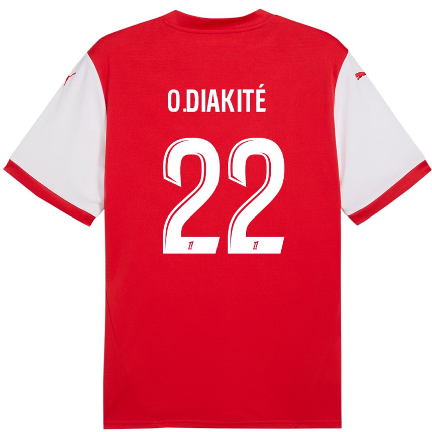 Kinder Fußball Oumar Diakité #22 Rot Weiß Heimtrikot Trikot 2024/25 T-Shirt Luxemburg