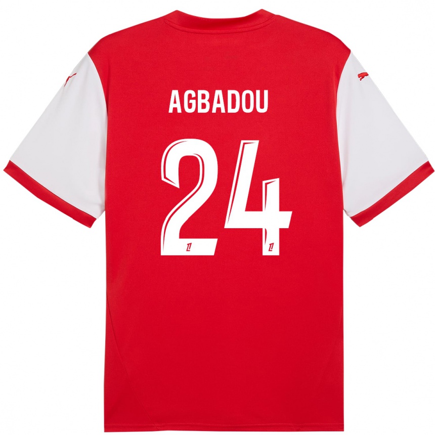 Kinder Fußball Emmanuel Agbadou #24 Rot Weiß Heimtrikot Trikot 2024/25 T-Shirt Luxemburg