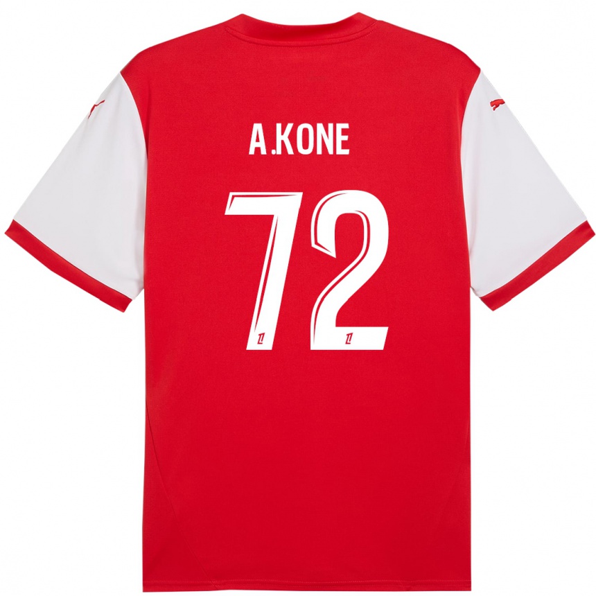 Kinder Fußball Amadou Koné #72 Rot Weiß Heimtrikot Trikot 2024/25 T-Shirt Luxemburg