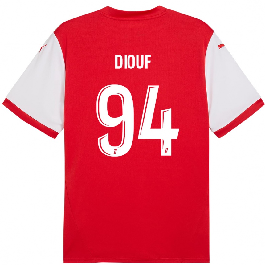 Kinder Fußball Yehvann Diouf #94 Rot Weiß Heimtrikot Trikot 2024/25 T-Shirt Luxemburg