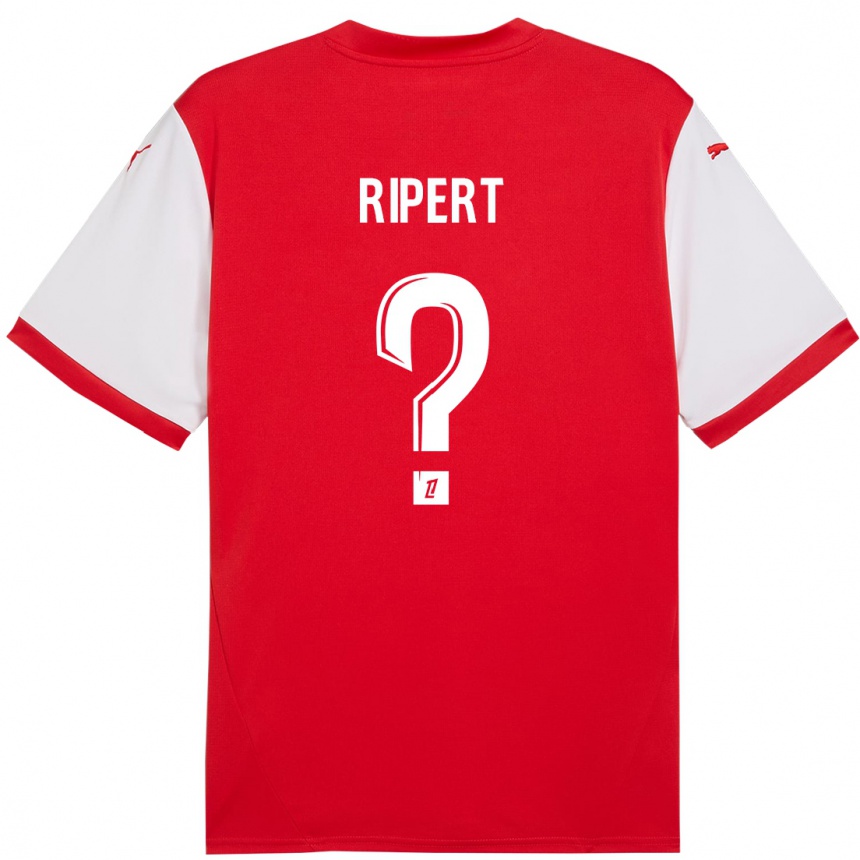 Kinder Fußball Léo Ripert #0 Rot Weiß Heimtrikot Trikot 2024/25 T-Shirt Luxemburg