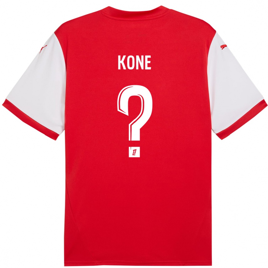 Kinder Fußball Abdoul Koné #0 Rot Weiß Heimtrikot Trikot 2024/25 T-Shirt Luxemburg