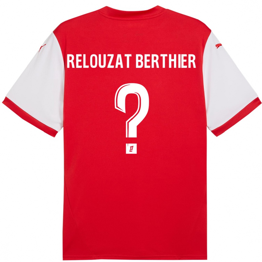 Kinder Fußball Maxime Relouzat Berthier #0 Rot Weiß Heimtrikot Trikot 2024/25 T-Shirt Luxemburg