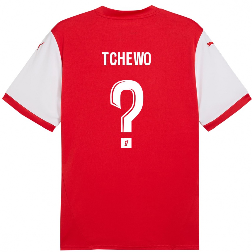 Kinder Fußball Ryan Tchapda Tchewo #0 Rot Weiß Heimtrikot Trikot 2024/25 T-Shirt Luxemburg