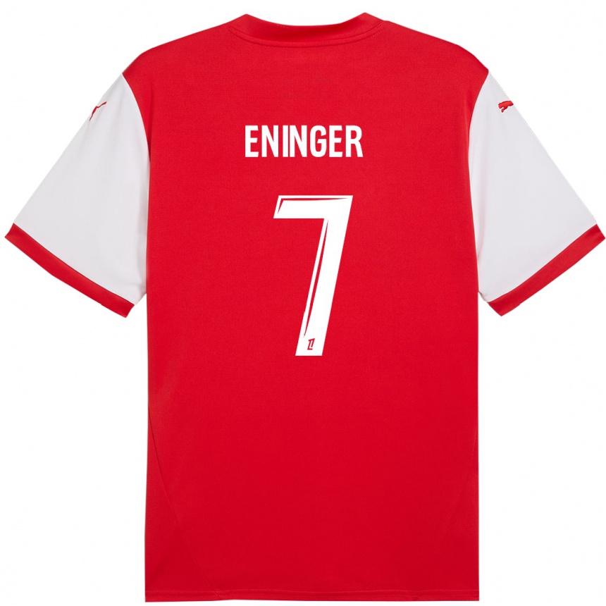 Kinder Fußball Thelma Eninger #7 Rot Weiß Heimtrikot Trikot 2024/25 T-Shirt Luxemburg