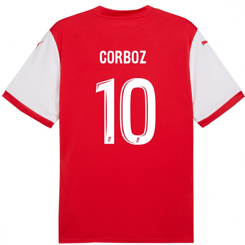 Kinder Fußball Rachel Corboz #10 Rot Weiß Heimtrikot Trikot 2024/25 T-Shirt Luxemburg