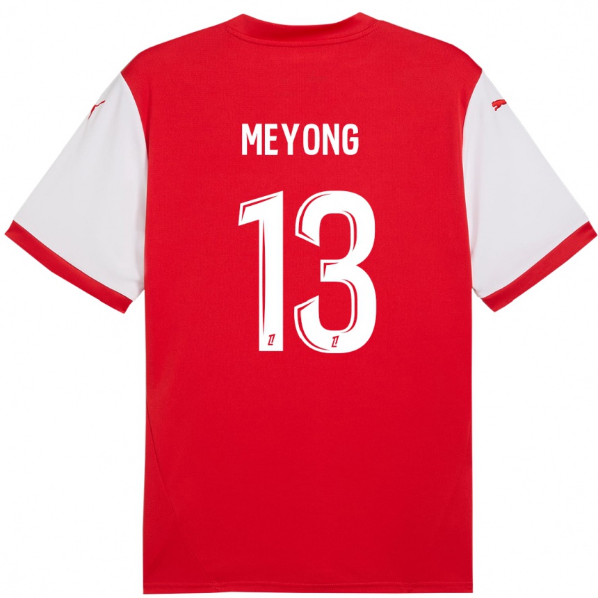 Kinder Fußball Charlène Meyong #13 Rot Weiß Heimtrikot Trikot 2024/25 T-Shirt Luxemburg