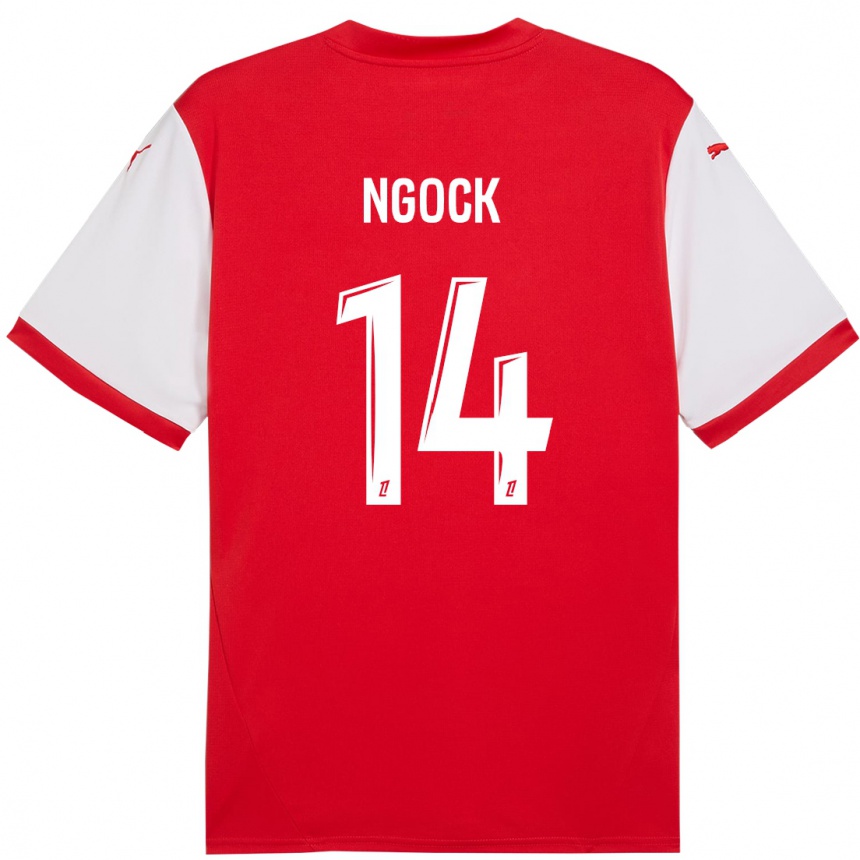 Kinder Fußball Monique Ngock #14 Rot Weiß Heimtrikot Trikot 2024/25 T-Shirt Luxemburg