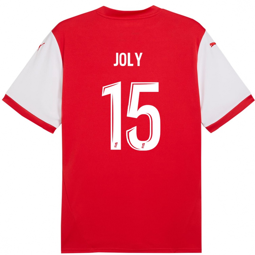 Kinder Fußball Lou-Ann Joly #15 Rot Weiß Heimtrikot Trikot 2024/25 T-Shirt Luxemburg