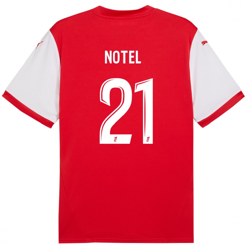 Kinder Fußball Lea Notel #21 Rot Weiß Heimtrikot Trikot 2024/25 T-Shirt Luxemburg