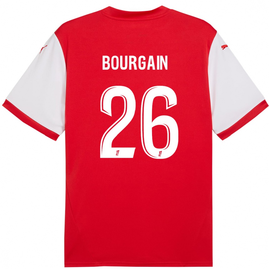 Kinder Fußball Lea Bourgain #26 Rot Weiß Heimtrikot Trikot 2024/25 T-Shirt Luxemburg