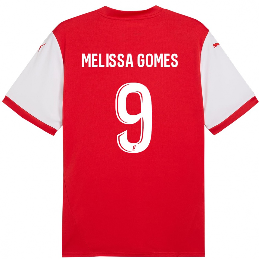 Kinder Fußball Melissa Ferreira Gomes #9 Rot Weiß Heimtrikot Trikot 2024/25 T-Shirt Luxemburg