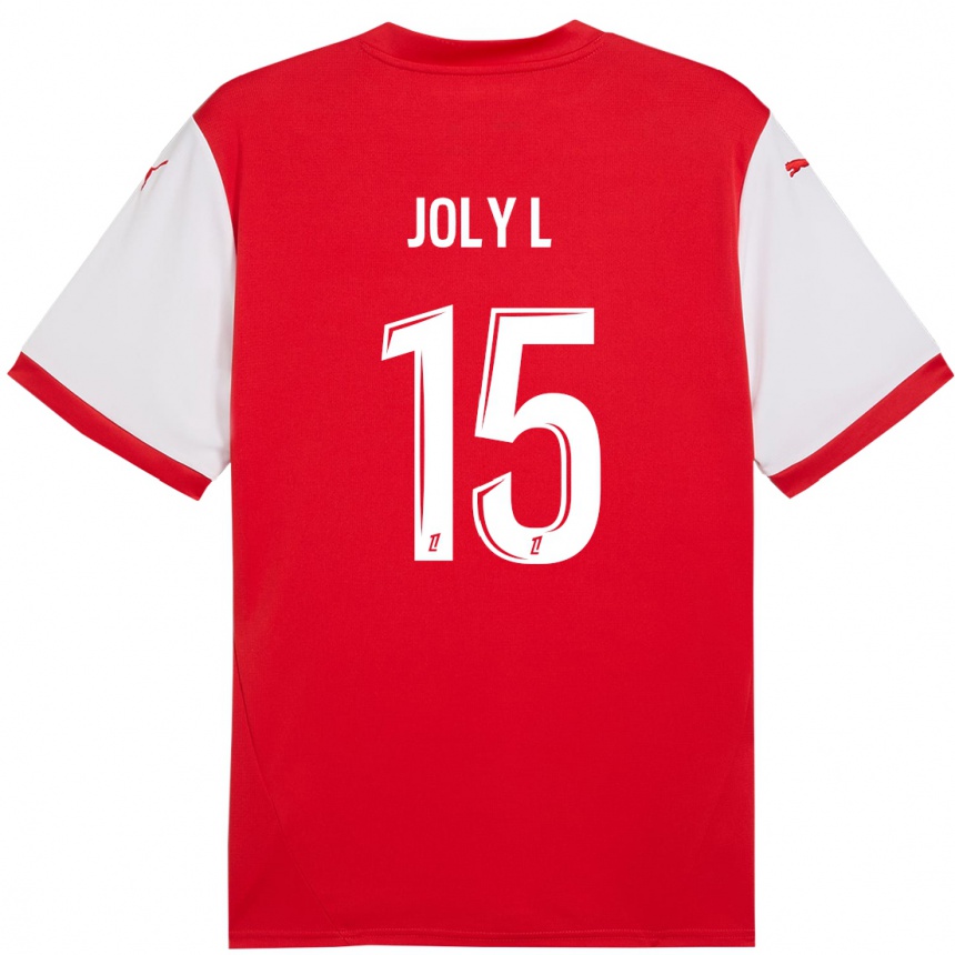 Kinder Fußball Lou Ann Joly #15 Rot Weiß Heimtrikot Trikot 2024/25 T-Shirt Luxemburg