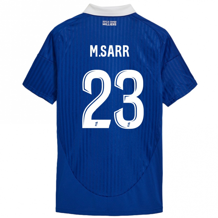 Kinder Fußball Mamadou Sarr #23 Blau Weiß Heimtrikot Trikot 2024/25 T-Shirt Luxemburg