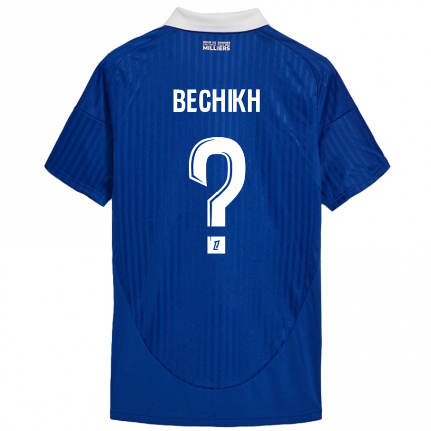 Kinder Fußball Mohamed Bechikh #0 Blau Weiß Heimtrikot Trikot 2024/25 T-Shirt Luxemburg