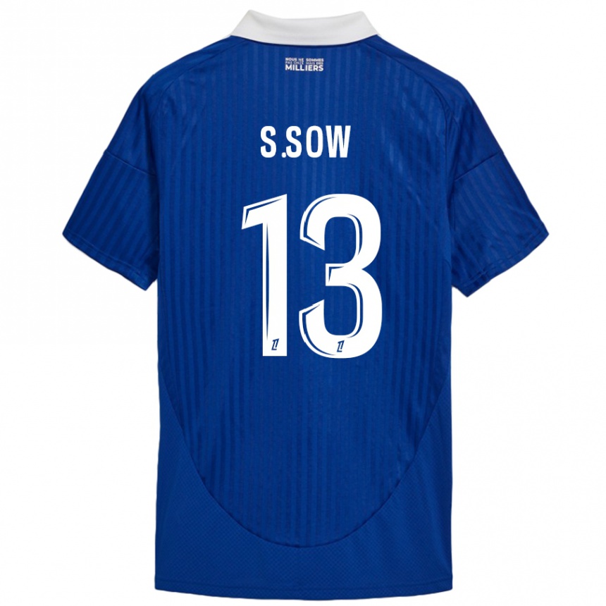 Kinder Fußball Saïdou Sow #13 Blau Weiß Heimtrikot Trikot 2024/25 T-Shirt Luxemburg