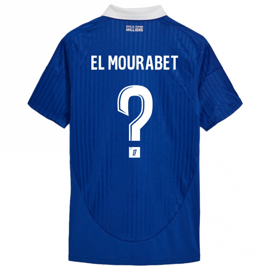 Kinder Fußball Samir El Mourabet #0 Blau Weiß Heimtrikot Trikot 2024/25 T-Shirt Luxemburg