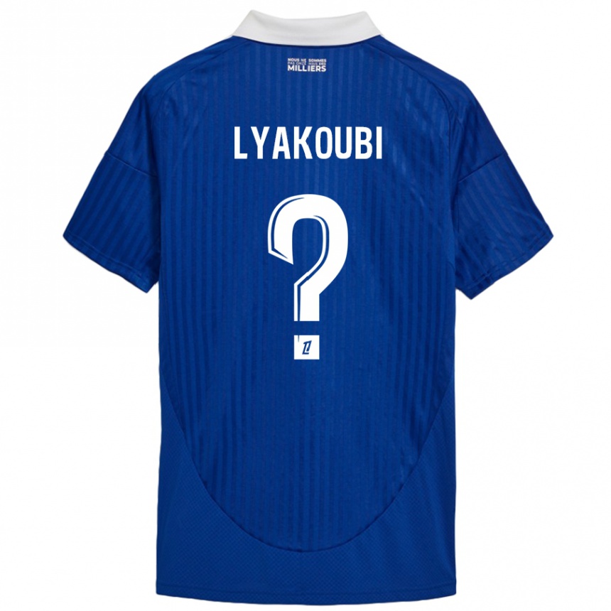 Kinder Fußball Oussama Lyakoubi #0 Blau Weiß Heimtrikot Trikot 2024/25 T-Shirt Luxemburg