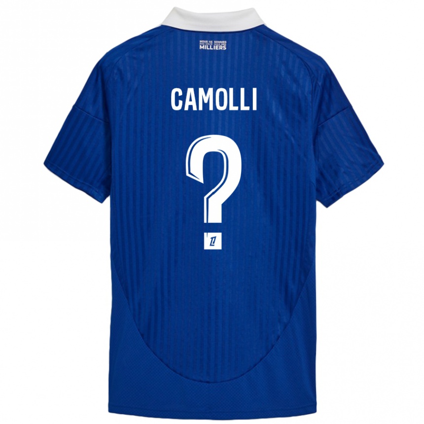 Kinder Fußball Benjamin Camolli #0 Blau Weiß Heimtrikot Trikot 2024/25 T-Shirt Luxemburg