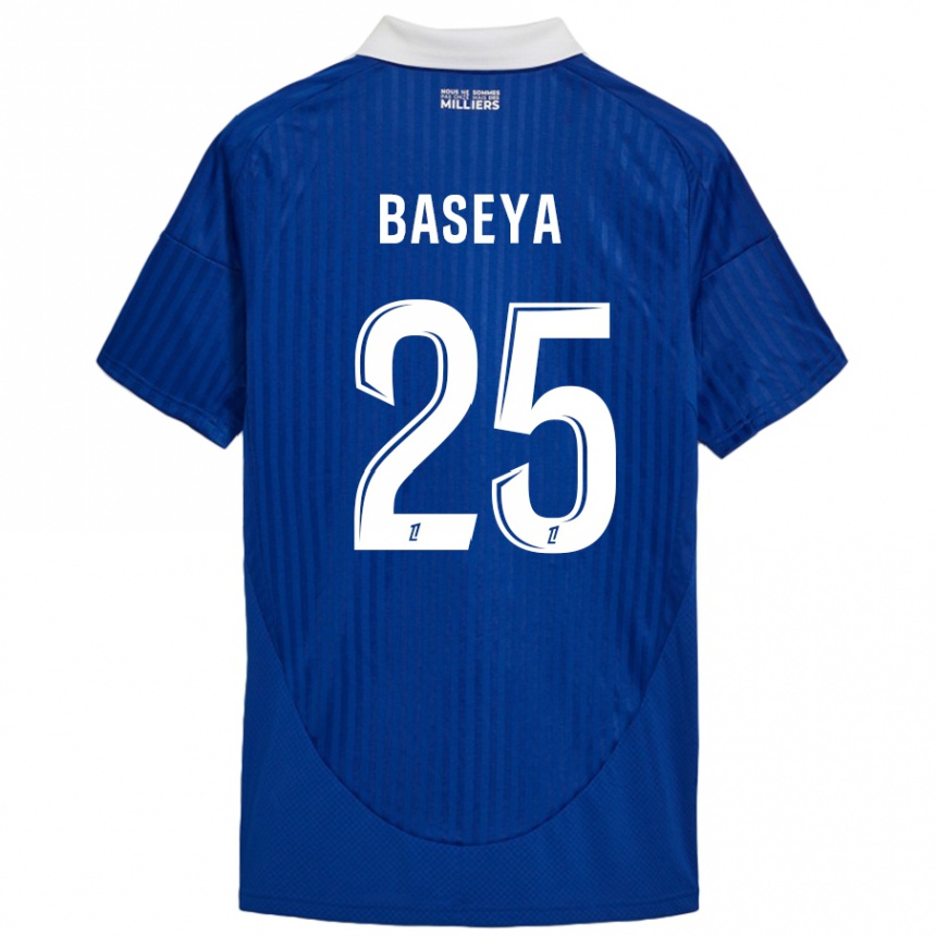 Kinder Fußball Steven Baseya #25 Blau Weiß Heimtrikot Trikot 2024/25 T-Shirt Luxemburg