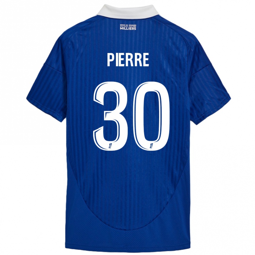 Kinder Fußball Alexandre Pierre #30 Blau Weiß Heimtrikot Trikot 2024/25 T-Shirt Luxemburg