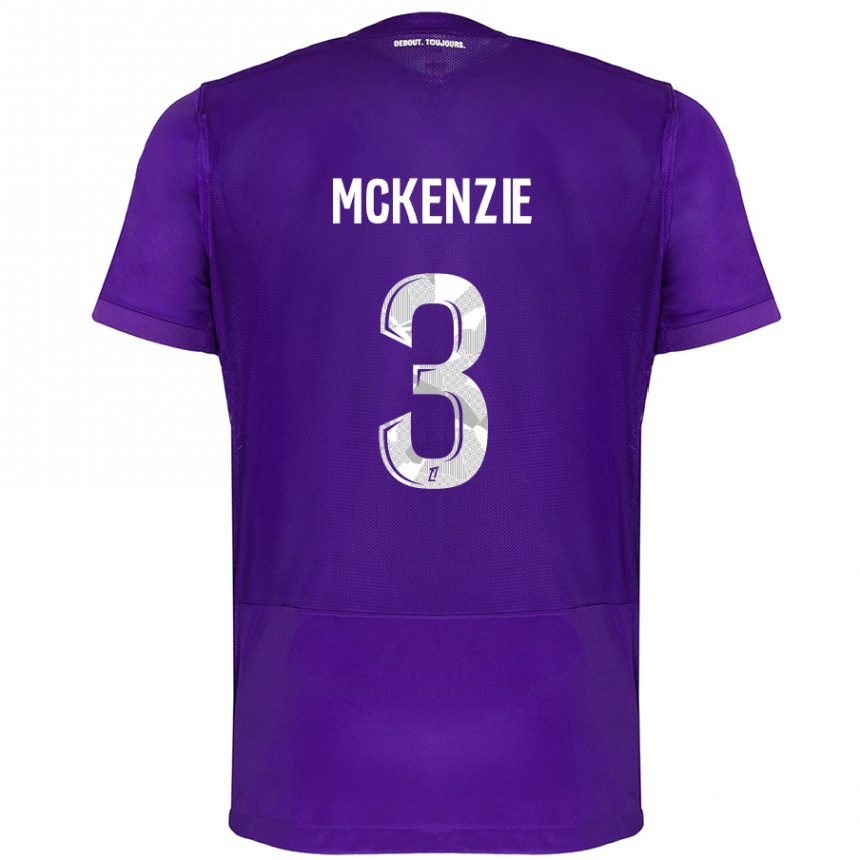 Kinder Fußball Mark Mckenzie #3 Violett Weiß Heimtrikot Trikot 2024/25 T-Shirt Luxemburg