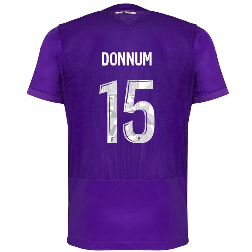 Kinder Fußball Aron Dønnum #15 Violett Weiß Heimtrikot Trikot 2024/25 T-Shirt Luxemburg