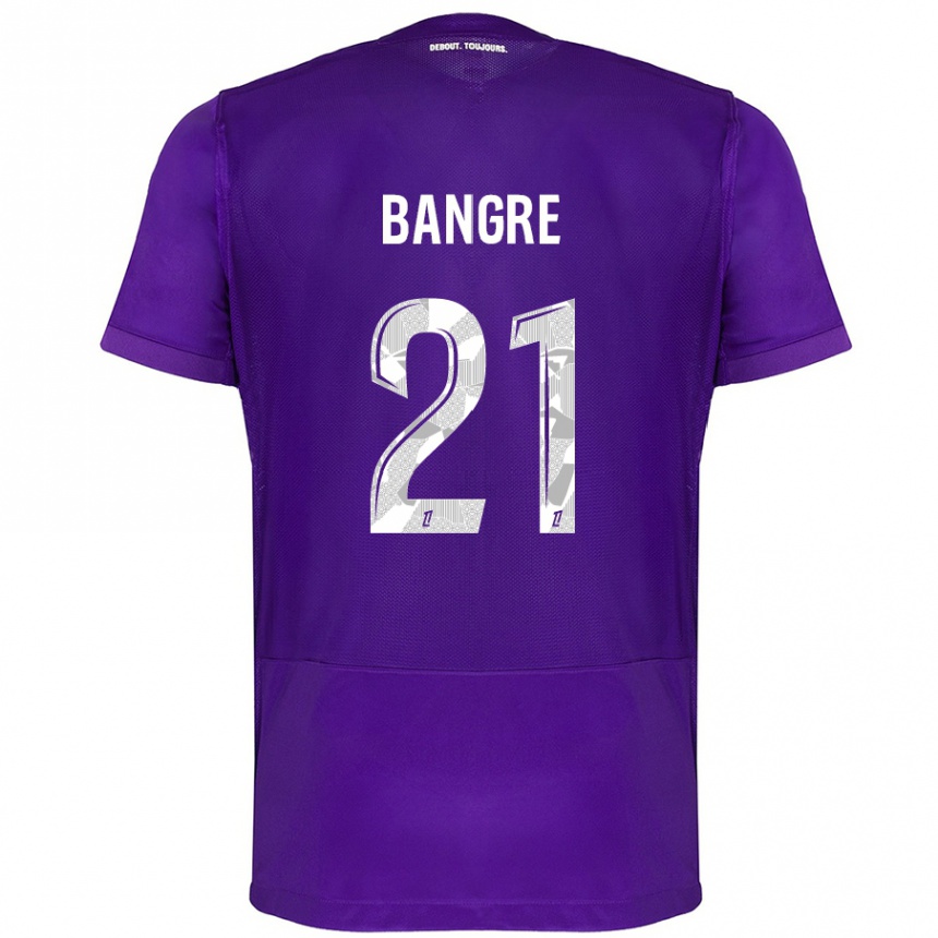 Kinder Fußball Mamady Bangré #21 Violett Weiß Heimtrikot Trikot 2024/25 T-Shirt Luxemburg