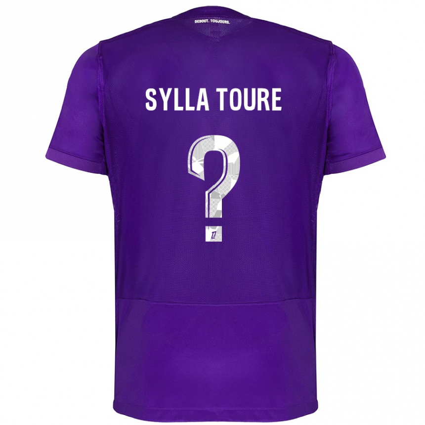 Kinder Fußball Ismael Sylla Touré #0 Violett Weiß Heimtrikot Trikot 2024/25 T-Shirt Luxemburg