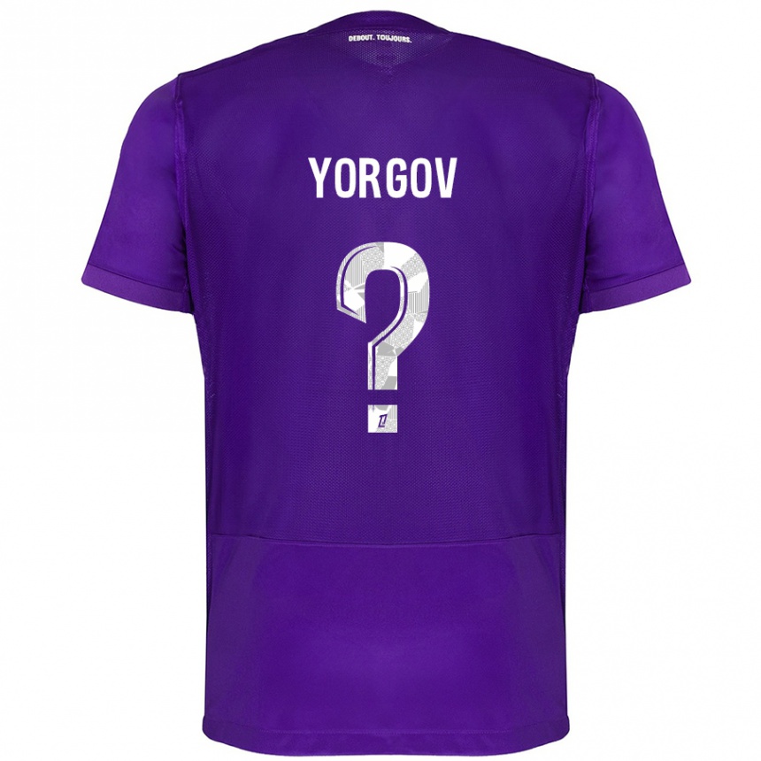 Kinder Fußball Aleksandar Yorgov #0 Violett Weiß Heimtrikot Trikot 2024/25 T-Shirt Luxemburg