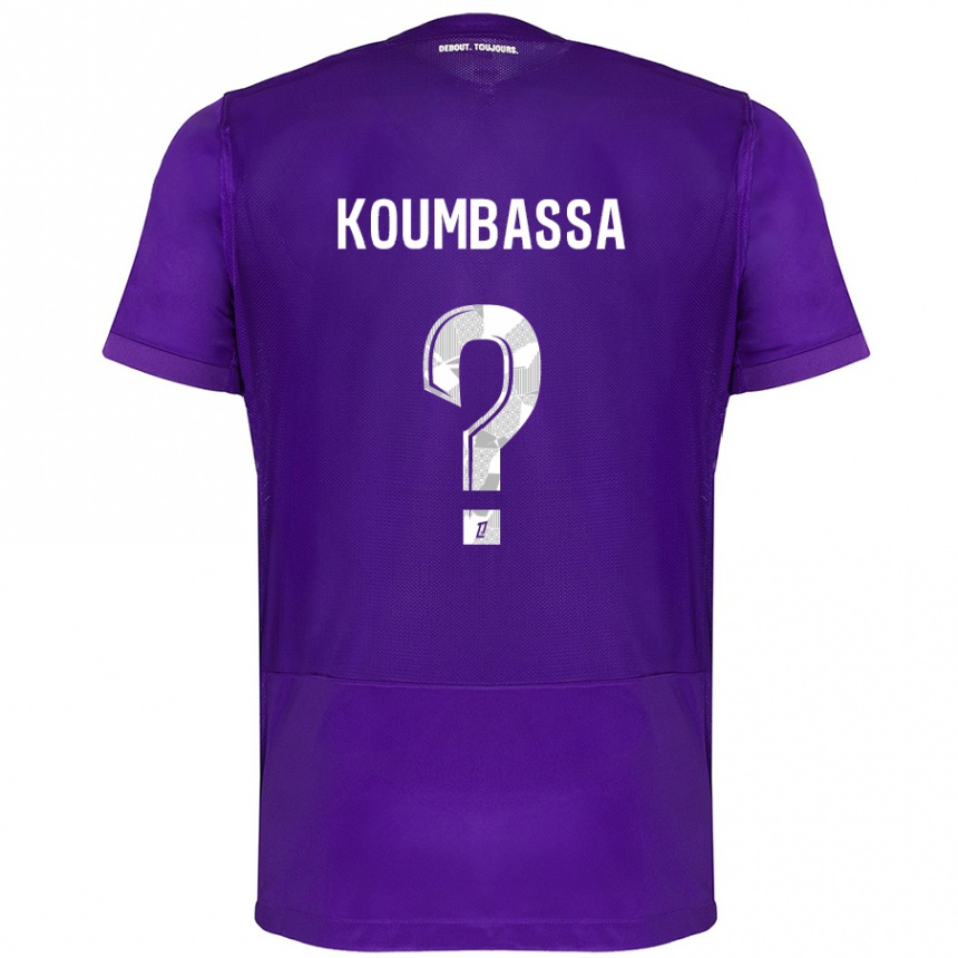 Kinder Fußball Seny Koumbassa #0 Violett Weiß Heimtrikot Trikot 2024/25 T-Shirt Luxemburg