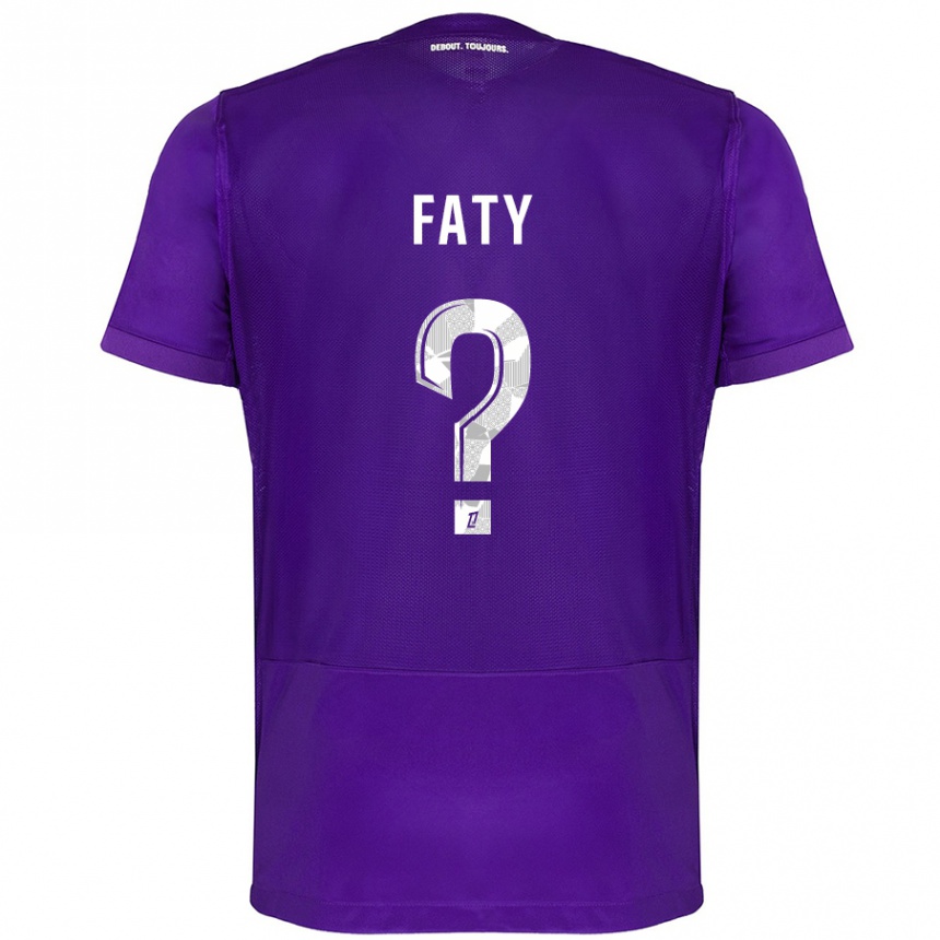 Kinder Fußball Enzo Faty #0 Violett Weiß Heimtrikot Trikot 2024/25 T-Shirt Luxemburg