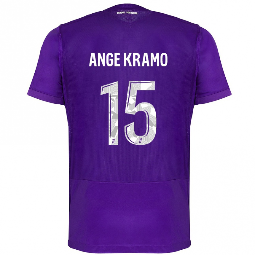 Kinder Fußball Marie Ange Kramo #15 Violett Weiß Heimtrikot Trikot 2024/25 T-Shirt Luxemburg