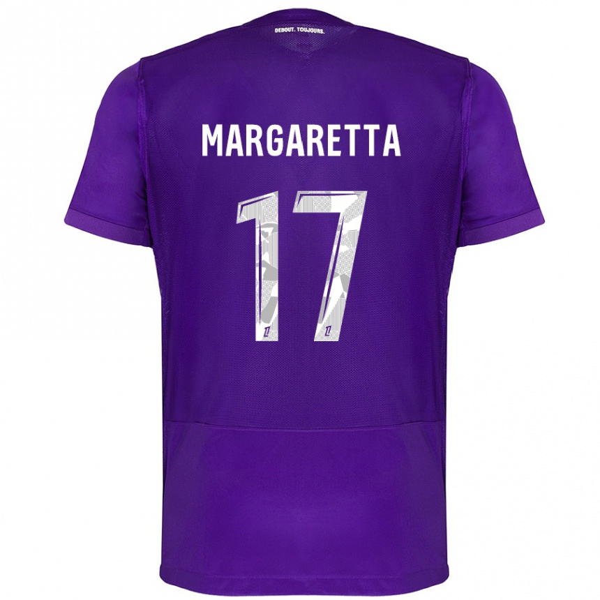 Kinder Fußball Jessica Margaretta #17 Violett Weiß Heimtrikot Trikot 2024/25 T-Shirt Luxemburg