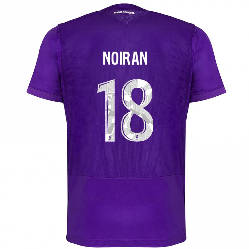 Kinder Fußball Clara Noiran #18 Violett Weiß Heimtrikot Trikot 2024/25 T-Shirt Luxemburg