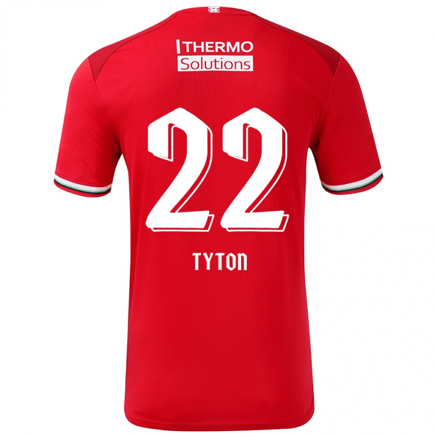 Kinder Fußball Przemyslaw Tyton #22 Rot Weiß Heimtrikot Trikot 2024/25 T-Shirt Luxemburg