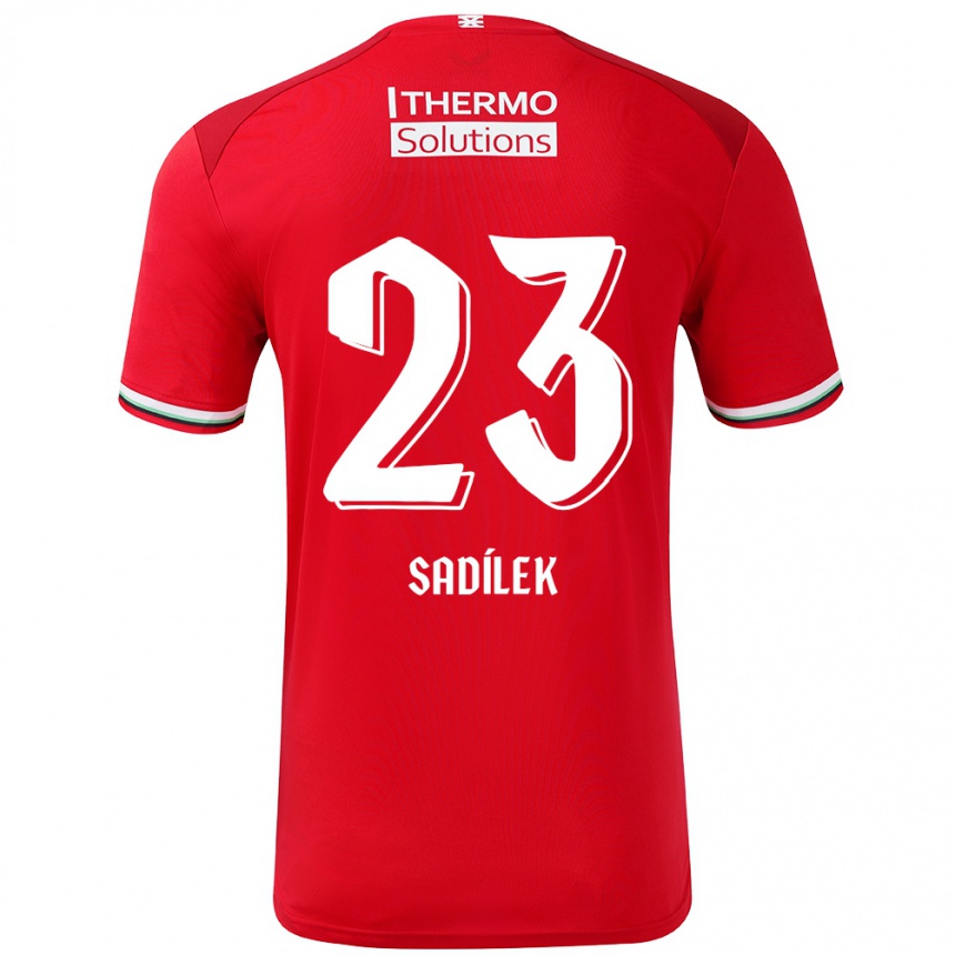 Kinder Fußball Michal Sadilek #23 Rot Weiß Heimtrikot Trikot 2024/25 T-Shirt Luxemburg