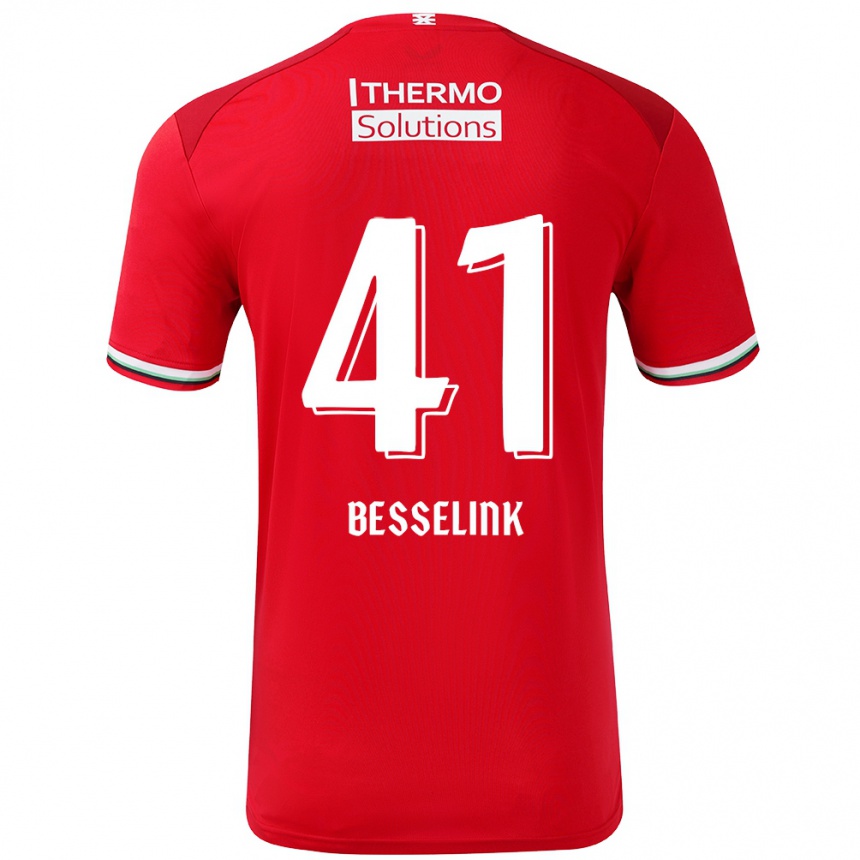 Kinder Fußball Gijs Besselink #41 Rot Weiß Heimtrikot Trikot 2024/25 T-Shirt Luxemburg