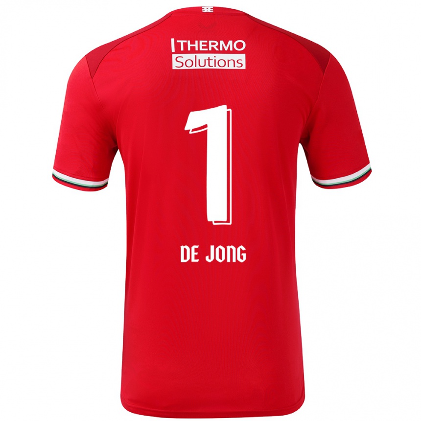 Kinder Fußball Daniëlle De Jong #1 Rot Weiß Heimtrikot Trikot 2024/25 T-Shirt Luxemburg