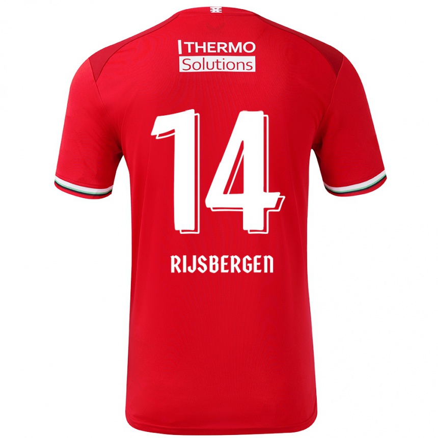 Kinder Fußball Liz Rijsbergen #14 Rot Weiß Heimtrikot Trikot 2024/25 T-Shirt Luxemburg