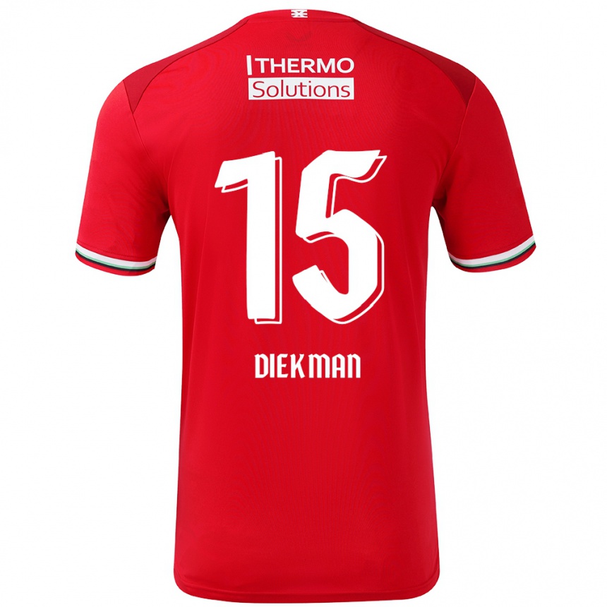 Kinder Fußball Jill Diekman #15 Rot Weiß Heimtrikot Trikot 2024/25 T-Shirt Luxemburg