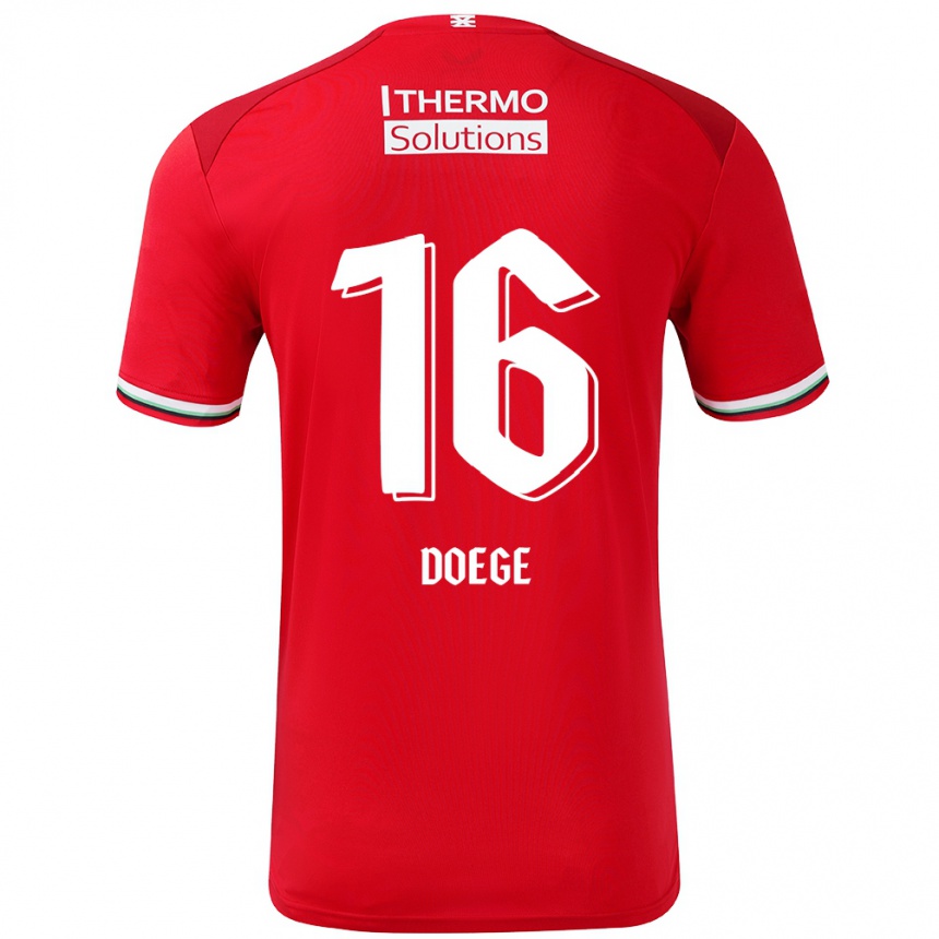 Kinder Fußball Leonie Doege #16 Rot Weiß Heimtrikot Trikot 2024/25 T-Shirt Luxemburg