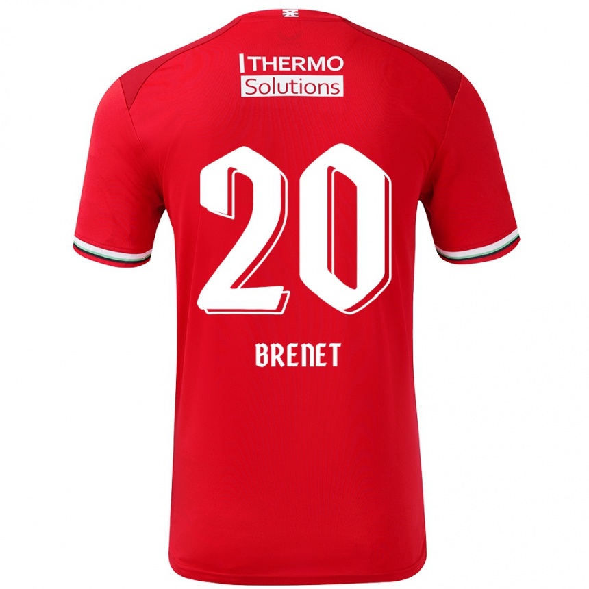 Kinder Fußball Joshua Brenet #20 Rot Weiß Heimtrikot Trikot 2024/25 T-Shirt Luxemburg