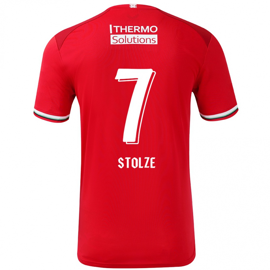 Kinder Fußball Anna-Lena Stolze #7 Rot Weiß Heimtrikot Trikot 2024/25 T-Shirt Luxemburg